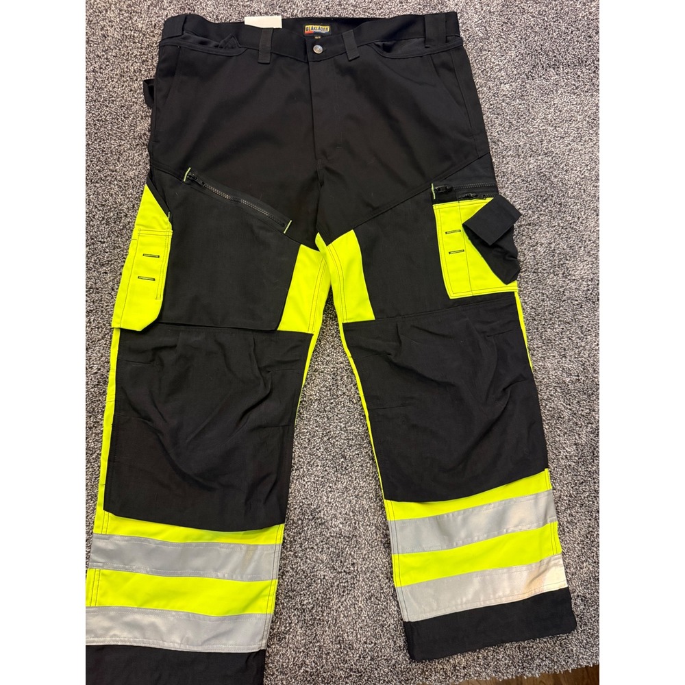 Blaklader 1609-1860 Safety Trousers Hi-Vis Black Yellow Cordura 3M 40x30 NEW